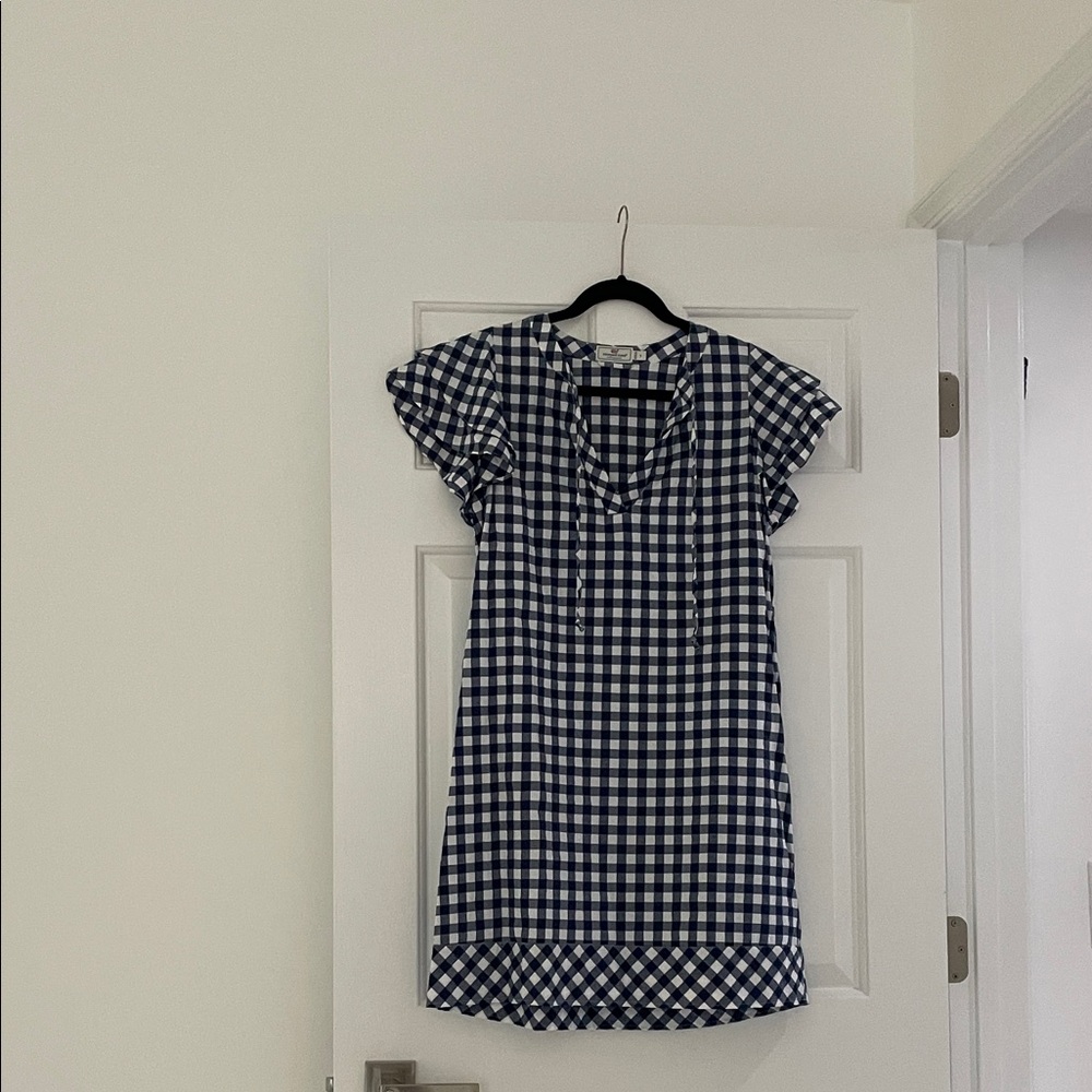 Navy and White Gingham Dress